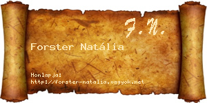 Forster Natália névjegykártya